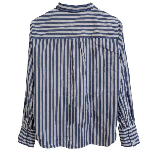 Alex Mill James Shirt in Bold Stripe - Blue/White Button-Up - Womens Size XL NWT - Picture 7 of 10